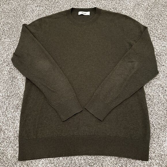 Buck Mason 100% Wool Olive Green Knit Pullover Sweater Men’s Size Medium - Picture 1 of 8